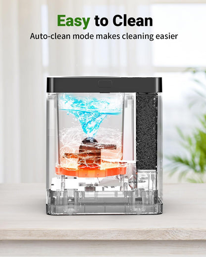 Electric Composter for Kitchen, 2.5L Indoor Countertop Compost Bin Kitchen with LED Display, Visible Window & Carbon Filter, Auto-Clean, 4H/6H Fast Processing, Odorless Food Compost Machine