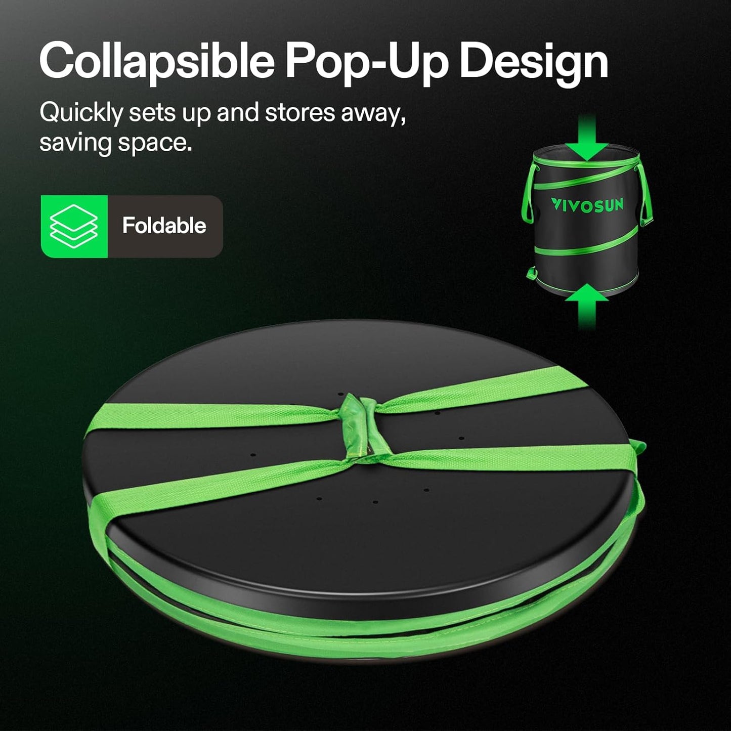 VIVOSUN 40-Gallon Collapsible Garden Bag, Yard Waste Bin with Hard-Shell Bottom, Leaf Scoops and Gloves, Collapsible Yard Waste Containers for Lawn Care and Camping