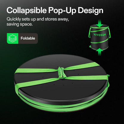 VIVOSUN 40-Gallon Collapsible Garden Bag, Yard Waste Bin with Hard-Shell Bottom, Leaf Scoops and Gloves, Collapsible Yard Waste Containers for Lawn Care and Camping