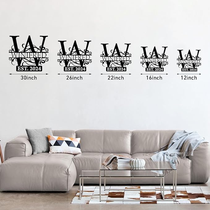 Custom Metal Signs | Last Name Sign | Split Letter Monogram Wall Decor | Custom Outdoor Signs | Personalized Wedding Gift | Housewarming Couples Gift | Outdoor Metal Sign | Metal Art