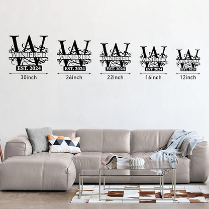 Custom Metal Signs | Last Name Sign | Split Letter Monogram Wall Decor | Custom Outdoor Signs | Personalized Wedding Gift | Housewarming Couples Gift | Outdoor Metal Sign | Metal Art