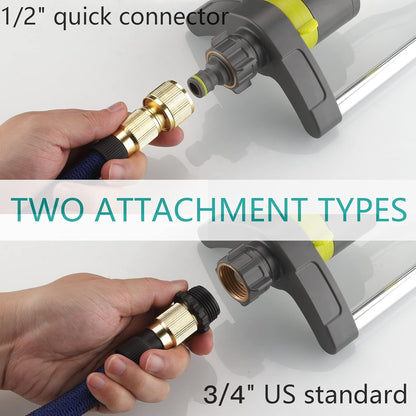 Lawn Sprinkler, GUDWING Metal Oscillating Sprinkler with Brass Nozzles, Water Sprinkler for Lawn Covers up to 3,600 Ft, includes Spray Jet Cleaning Needle, Grey