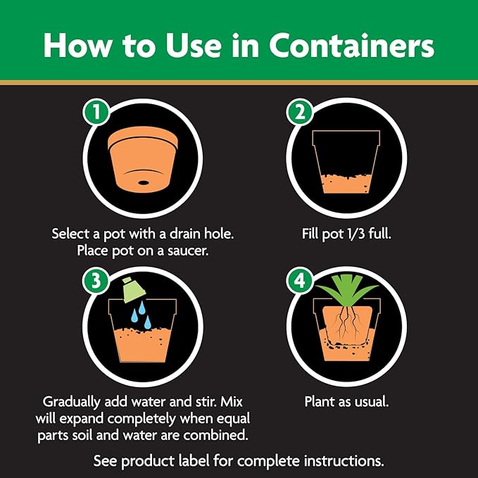 Miracle-Gro Expand 'n GRO Concentrated Planting Mix, Just Add Water for up to 3X Expansion, for Container and In-Ground Use, .33 cu. ft. Expands up to 1 cu. ft., 2-Pack