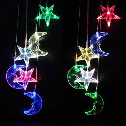 Solar Power Stars and Moon LED Wind Chimes Outdoor Decor, Waterproof Mobile Color Changing Wind Chimes, Star Moon Solar Light Xmas, Gifts for Mom, Home, Patio, Yard, Party, Festival, Garden Decoration