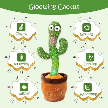MIAODAM Dancing Cactus Baby Toy, Volume Adjustable Singing Cactus Talking Cactus Toy for Boys Girls Gifts Recording Repeating What You Say, Glowing Dancing Cactus Toy Baby Toys