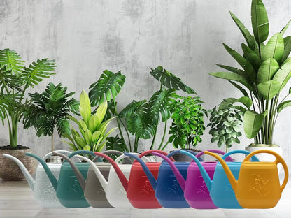 Plant Watering Can - Plastic for Indoor and Outdoor Home Plant - 1/2 Gallon - Rose Red