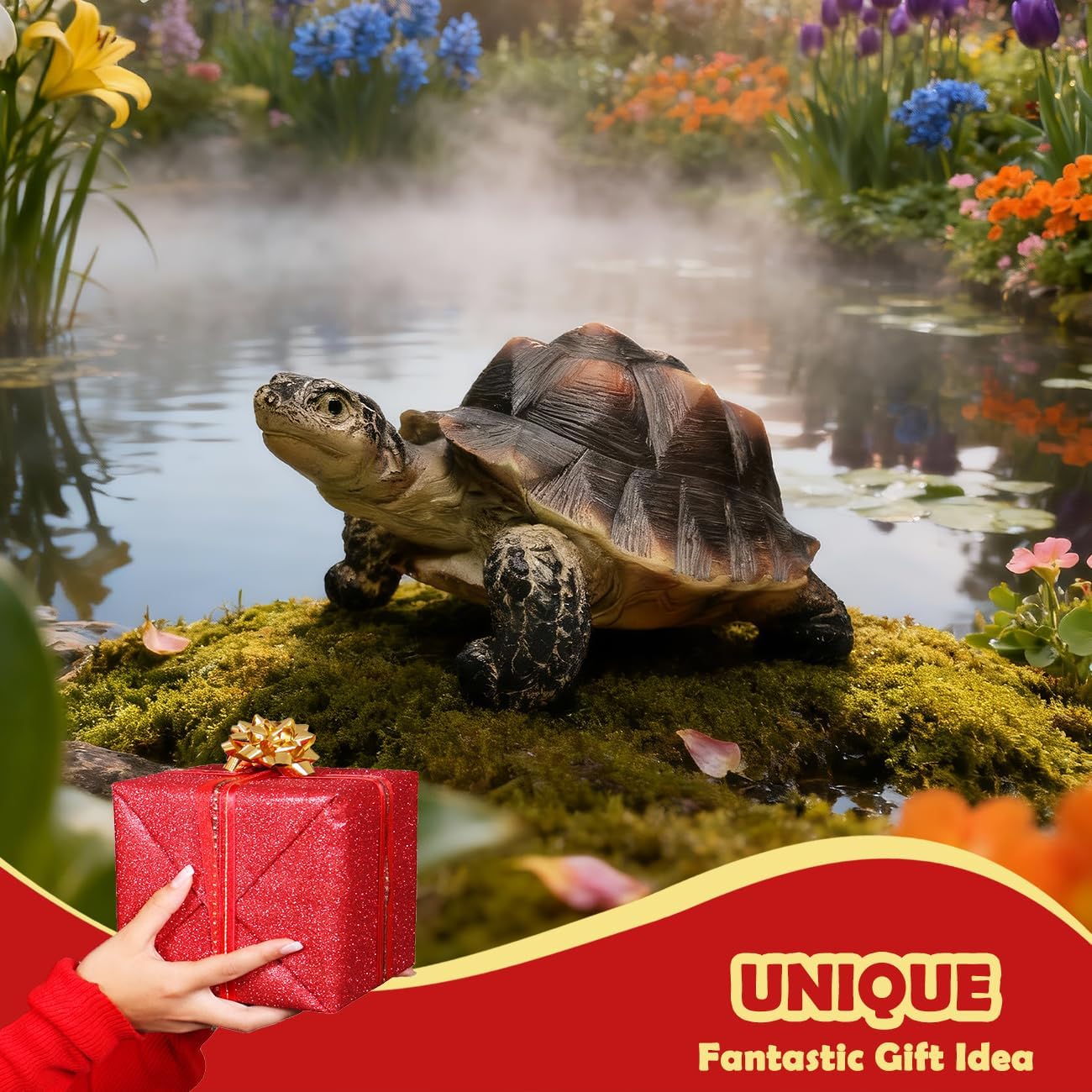 Sunthus Turtle Tortoise Sculptures Garden Statues Yard Art Resin Decorations Outdoor Garden Décor