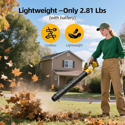 VASG Leaf Blower Cordless – Lightweight Handheld Electric Leaf Blower with Variable Speed, 21V 3×2.0Ah Batteries & Fast Charger for Effortless Lawn, Yard, Garden, Patio, Driveway & Leaf Cleanup