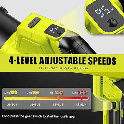 SILVEL Leaf Blower, 650CFM (200MPH) High Power Brushless Turbo, 24V Cordless Electric Blower with 2x6.0Ah Battery and Charger Lightweight for Lawn Care, Patio Cleaning, Fallen Leaves and Dust