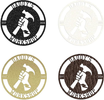 Personalized Metal Signs | Custom Plaque Wall Art | Worshop Metal Sign | Custom Sign Outdoor Metal | Custom Work Shop Metal Sign | Shop Signs | Personalized Father Gifts | Family Name Sign