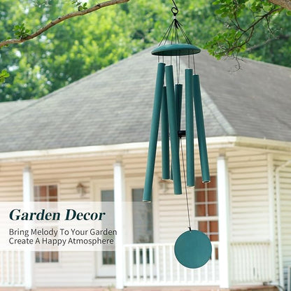 ASTARIN 45in Wind Chimes for Outside，Memorial Wind Chimes Large with 6 Heavy Tubes,Sympathy Gifts, Large Deep Tone for Garden Hanging Decor, Gift for Mom Women Grandma Neighbors,Green