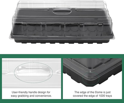 MIXC 10 Pack Humidity Dome 3.6" Extra Strength, Clear Seed Starter Dome 1020 Tray Covers Humidifying and Insulating for Greenhouse Germination and Garden Growing