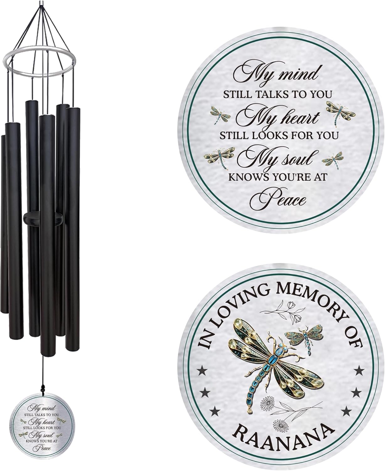 Personalized 36" Bereavement Wind Chimes for Outside, Memorial Gift in Remembrance of a Loved One, Sympathy Gift for Loss of Mother Father Husband, Garden Patio Decor