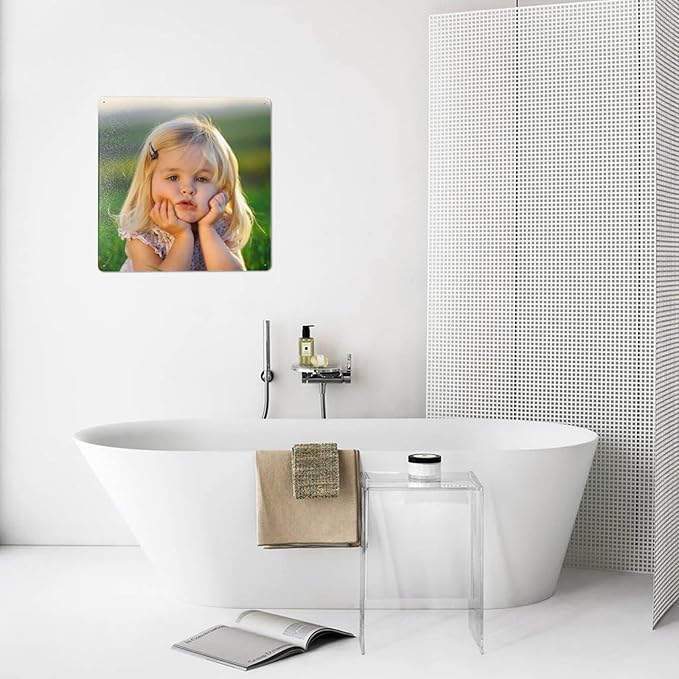 Custom Weatherproof Metal Signs for Outdoor Indoor Personalized Design Your Own Message Image Text Steel Sign for Home Wall Decor Business Road Square 12x12 Inch