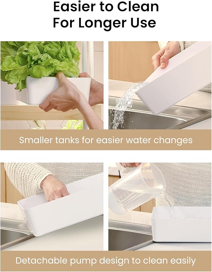 GROWNEER HydroEasy1.0 Hydroponics Growing System Kit, Beginner-Friendly Indoor Garden for Vegetable Fruit Herb, Bamboo Design, Perfect Gift Idea, Full-Spectrum LED Lights for Maximum Growth