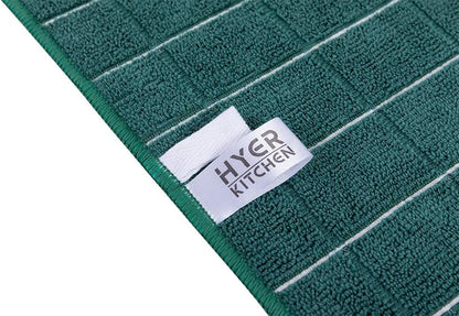 Microfiber Dish Towels - Soft, Super Absorbent and Lint Free Kitchen Towels - 8 Pack (Lattice Designed Green Colors) - 26 x 18 Inch (Dark Green)