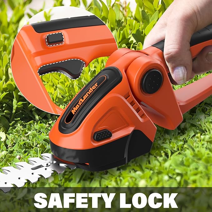 MAXLANDER Cordless Grass Shears & Hedge Trimmer, 2-in-1 Handheld Grass Trimmer/Shrubbery Trimmer, 21V Battery Operated Hedge Trimmer for Garden/Lawn with Battery and Charger