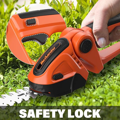 MAXLANDER Cordless Grass Shears & Hedge Trimmer, 2-in-1 Handheld Grass Trimmer/Shrubbery Trimmer, 21V Battery Operated Hedge Trimmer for Garden/Lawn with Battery and Charger