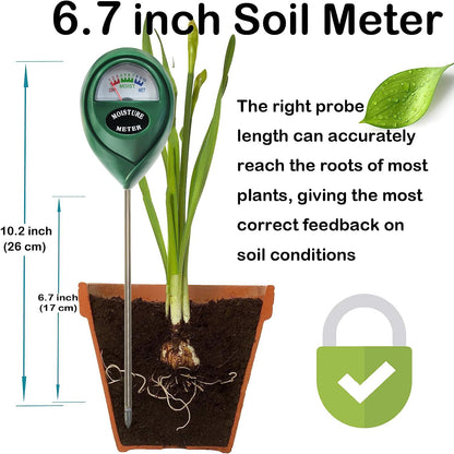 Suplong Soil Moisture Meter for Plants - Indoor/Outdoor Plant Water Meter, No Batteries, Accurate Soil Tester for Garden, Farm, Cactus & Succulents (Green)