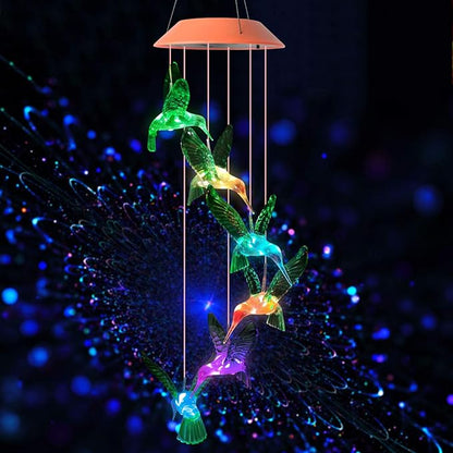 JOBOSI Hummingbird Solar Decor Gifts, Hummingbird Wind Chimes, Gifts for Mom, Women, Grandma, Garden Lawn Yard Decor,