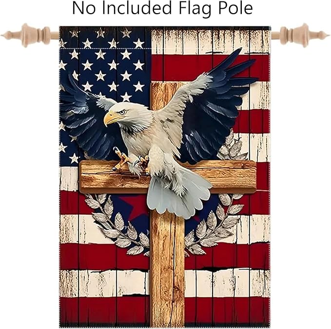 Patriotic Stars and Stripes Eagle Garden Flag 12x18 Inch Double Sided Outside, USA 4th of July Memorial Day Independence Day Yard Outdoor Decoration