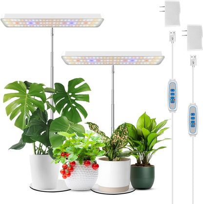 Wiaxulay Plant Grow Light, 78 LEDs Grow Light for Indoor Plants Full Spectrum, Height Adjustable Desk Growing Lamp with Metal Base, Auto Timer 6/12/16Hrs, 3 Lighting Modes, 5 Dimmable Levels,2 Pack