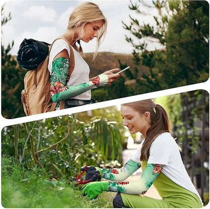 Gardening Sleeves Farm Sun Protection Arm Cooling Sleeves Thorn Proof Garden for Women Men with Thumb Hole
