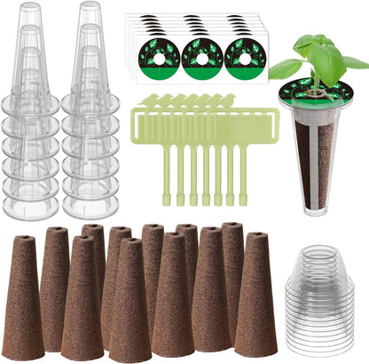 84 pcs Hydroponic Pod Kit for Aero Garden with 12 Grow Baskets, 12 Grow Sponges, 12 Grow Domes, 12 Plant Labels and 36 Seed Pod Label Stickers for All Hydroponics Garden Growing System