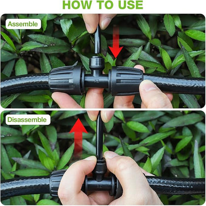 Bonviee 10 Pack 1/2” to 1/4” Reducing Tee Connectors, Push-to-Connect Quick Install Drip Irrigation Fittings, Leak-Proof Tee Adapters for Splitting 1/2” Tubing to 1/4”, for Garden, Lawn, Greenhouse
