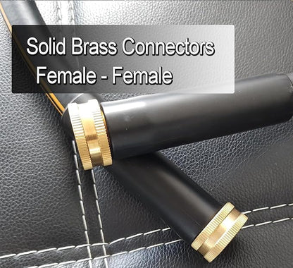 Atlantic Heavy Duty Garden Hose 20 ft x 5/8 Inch Black Color Short Connection Leader Hose with Solid Brass Connectors (20 Feet)