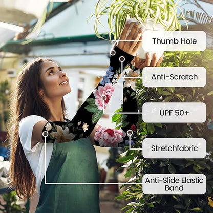 Gardening Sleeves Farm Sun Protection Arm Cooling Sleeves Thorn Proof Garden for Women Men with Thumb Hole