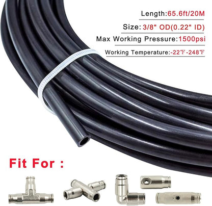 Legines 1500psi High Pressure System Parts, 3/8" OD High Pressure PE Tubing (65.6ft/20m)