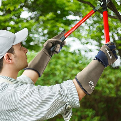 COOLJOB Thorn Proof Rose Pruning Garden Gloves for Men, Long Sleeve Padded Yard Work for Bush, Blackberry, Cactus, Heavy Duty/Puncture Resistant/Machine Washable, Medium, Navy