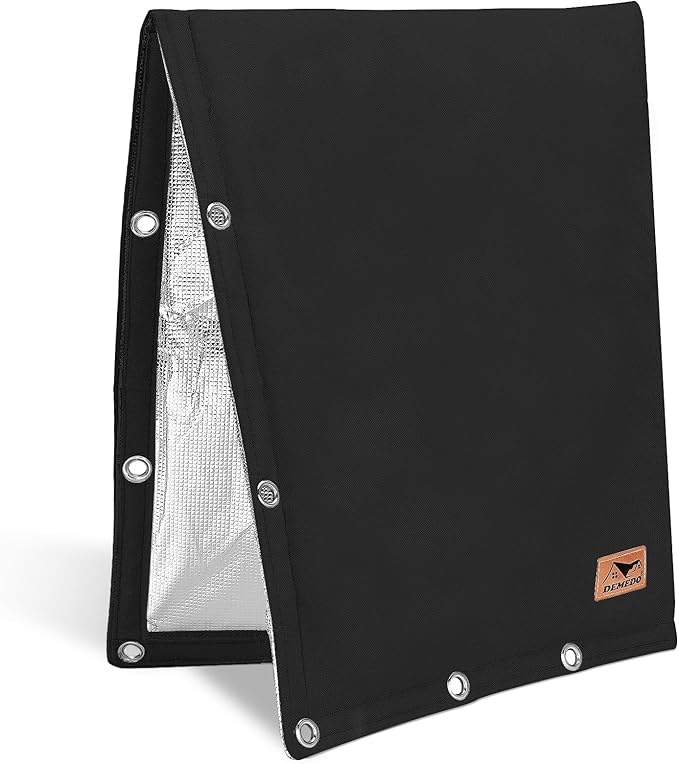 Backflow Preventer Insulation Cover - 2 Way Opening Pipe Insulation Cover for Irrigation Valve, Sprinkler Cover for Outside - Winter Freeze Protection Backflow Cover - 16" W x 20" H, Black