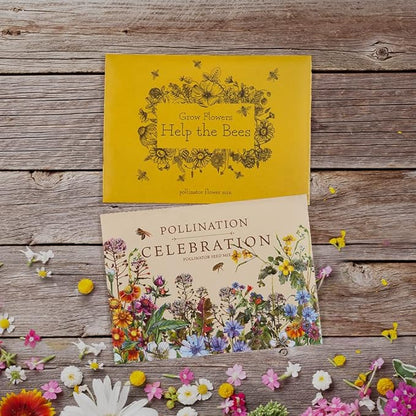 Bentley Pollination Celebration Wildflower Seed Packets, Non-GMO, Uncoated Flower Mix for Planting, Beautiful Garden Gift