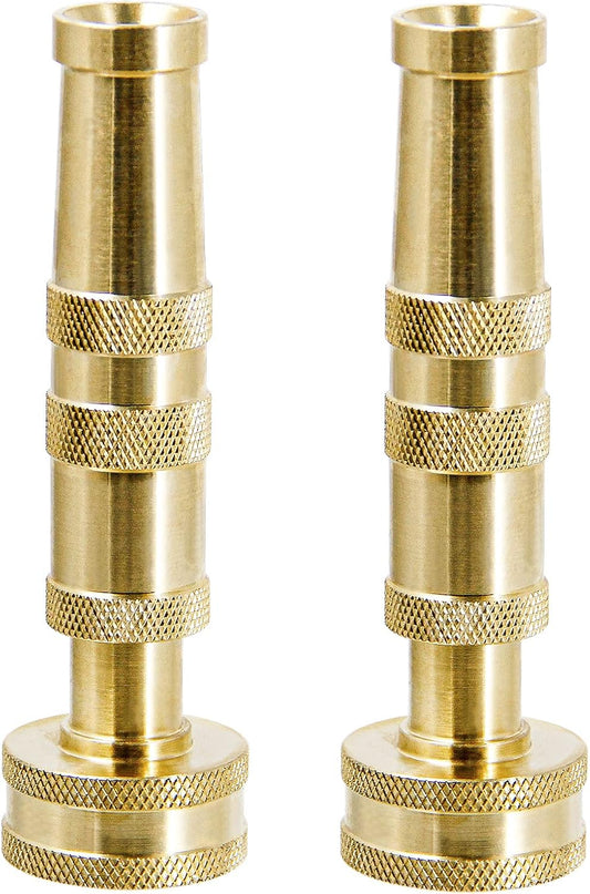 Twinkle Star Heavy-Duty Brass Adjustable Twist Hose Nozzle, 2 Pack, TWIS3432