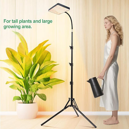 25W Grow Lights for Indoor Plants, Seed Starting, Bonsai with Stand and Timer Auto On/Off, 2500 Lumen Enough Bright Like A Small Sun for Your Jungle, Daisy Chain Function, 40"-64" Height Adjustable