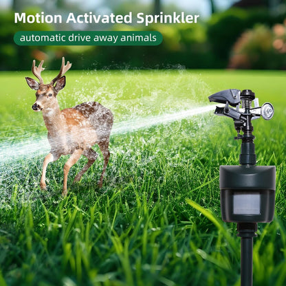 Motion Activated Sprinkler with Day & Night Detection Modes Repellent Detector for Garden Outdoor Waterproof