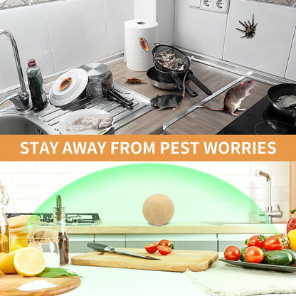 Pest Repellent Balls - Repel Rodent with Peppermint, High-Strength Mice, Mouse, and Rat Repellent - Effectively Deters Spiders, Roaches, Ants, Moths & Pests - 10-Balls