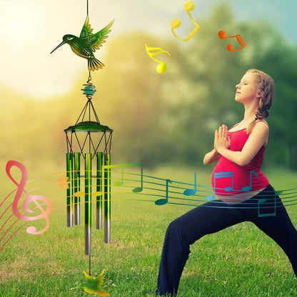 Hummingbird Wind Chimes, Outdoor Metal Wind Chimes Decor for Outside/Indoors, Home, Lawn, Porch, Patio, Gifts,Garden,Yard Decoration (Green Hummingbird)