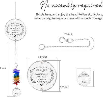 Pet Memorial Suncatcher - Dog Cat Loss Sympathy Gift - Rainbow Crystal Prism - Bereavement Keepsake - Pet Lover Gift - Daily Remembrance - Suncatcher Ornament