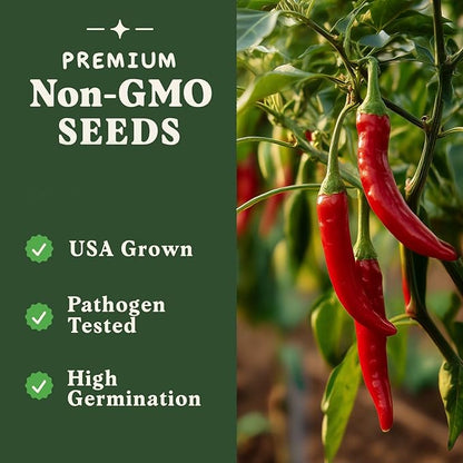 Seedboy Ghost Pepper Seeds for Planting Indoor and Outdoor, Non-GMO Vegetable Seed Packet for Hydroponic Garden Indoor or Planting Outdoors (Bhut Jolokia Ghost Pepper)