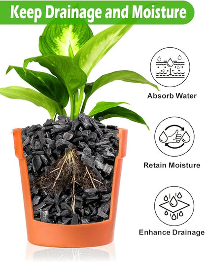 TOYPOPOR Horticultural Charcoal for Indoor Plants (10 Quarts) Hardwood Potting Soil Amendment Helps Improve Drainage for Orchids, Succulent, Cactus, Terrariums, and Gardening