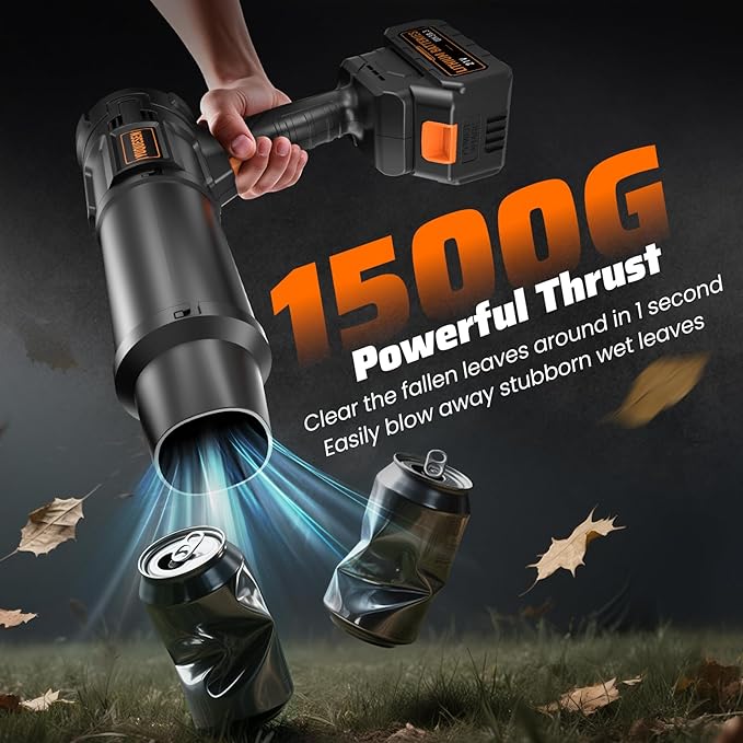 990,000 RPM Cordless Leaf Blower - 21V Electric Handheld Leaf Blower with 2×4.0Ah Batteries & Fast Charger - Lightweight for Patio, Lawn, Yard, Deck Cleaning
