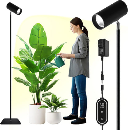 30W Full Spectrum Grow Light, 5000LM High-CRI COB LED Floor Lamp with 6/8/12H Timer, Adjustable Height (28"-83") & Angle, Grow Lights for Indoor Plants, Succulents & Flowers (warm white 4000K)