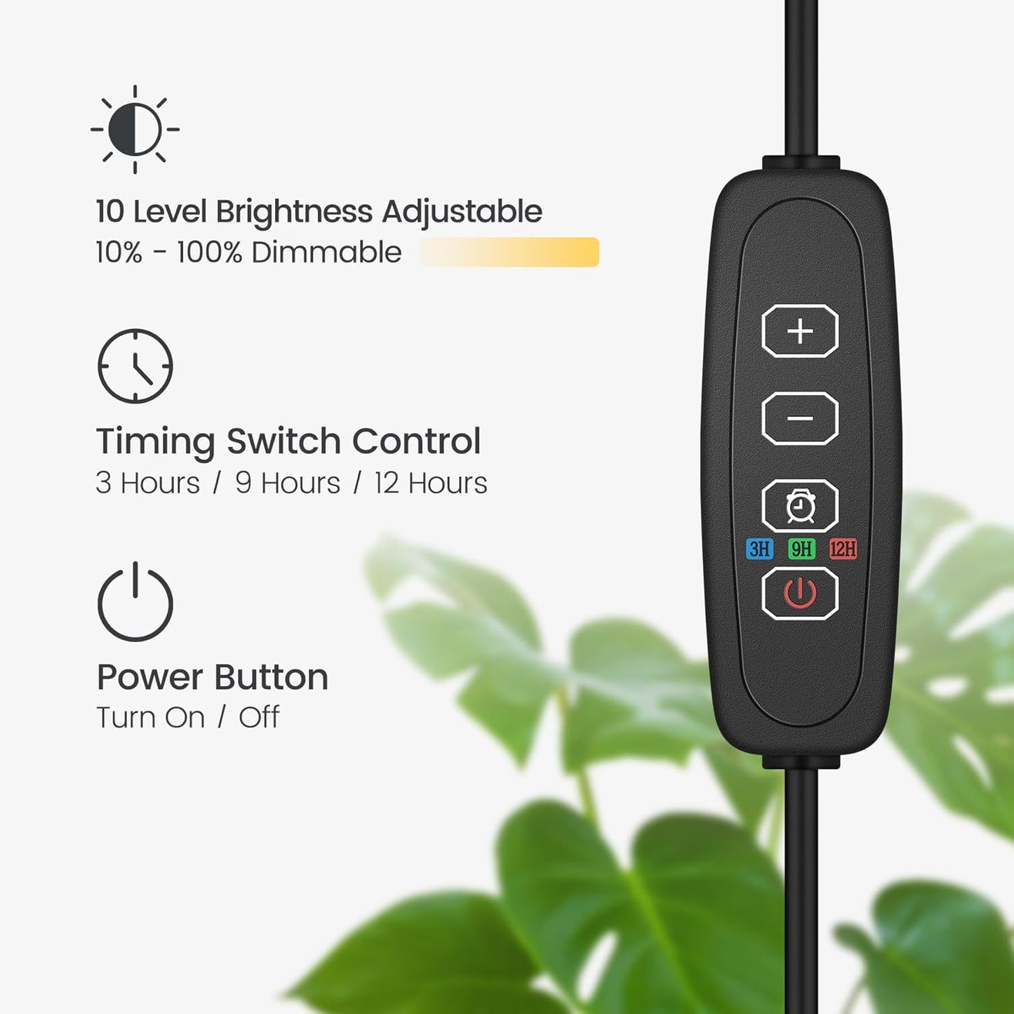 Plant Grow Lights for Indoor,20W Large Round Full Spectrum Warm Light with Gooseneck,63in Tall Stand Floor Growing Lamp, Auto Timer,10 Dimmable Levels for Tall Small Plants Flower Growth