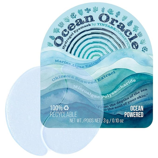 Ocean Oracle Hydrating Hydrogel Eye Patches 28 Pairs, 15-Min Soothing Eye Masks with Marine Algae & Seaweed Blend, Rejuvenating Eye Pads for Tired Eyes, Spa Relaxation Gifts for Women & Men