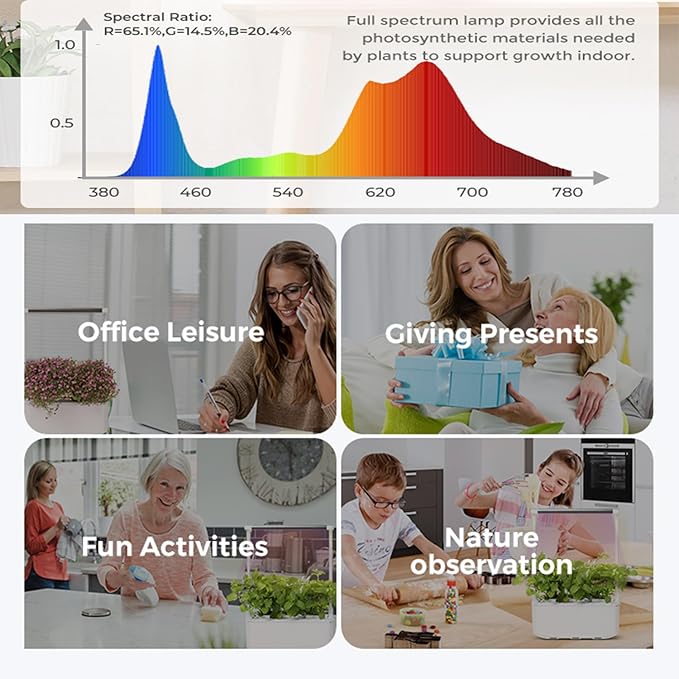 Hydroponics Growing System kit with Trellis,Smart Hydroponic Gardening System with LED Grow Light, Indoor Hydroponic Garden Herb Grow Kit for Short Tomato,Pepper,Cucumber (6200LC)