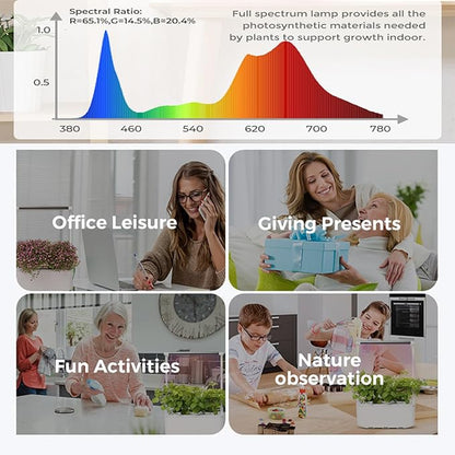 Hydroponics Growing System kit with Trellis,Smart Hydroponic Gardening System with LED Grow Light, Indoor Hydroponic Garden Herb Grow Kit for Short Tomato,Pepper,Cucumber (6200LC)