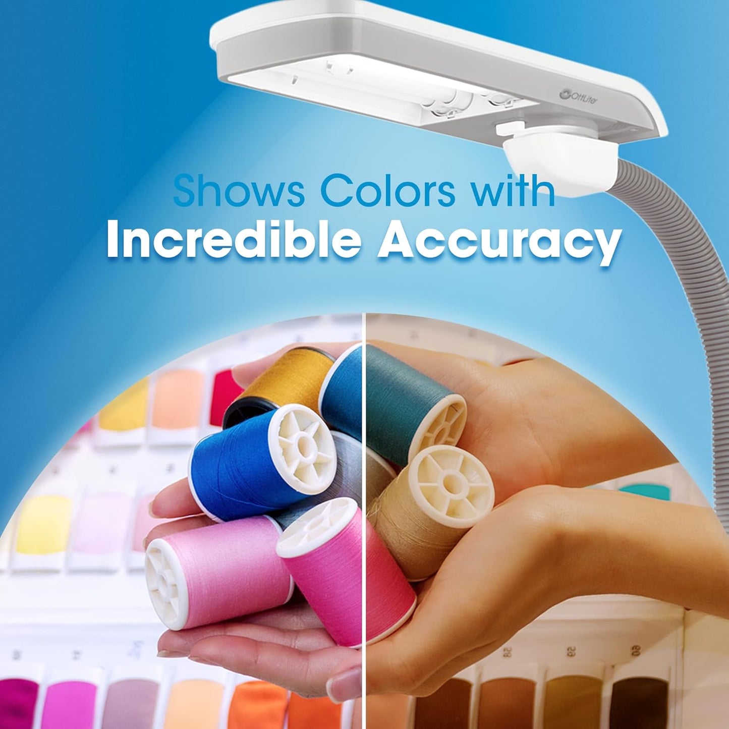 OttLite Standing Floor Lamp with Adjustable Neck, Pivoting Shade Multiuse Daylight Floor Lamp LED Light - 36w Fluorescent Natural Daylight - Modern Home Decor, for Living Room, Reading, Dorm & Office